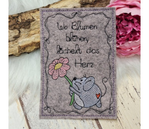 Stickdatei - ITH Postkarte Maus Freundschaft
